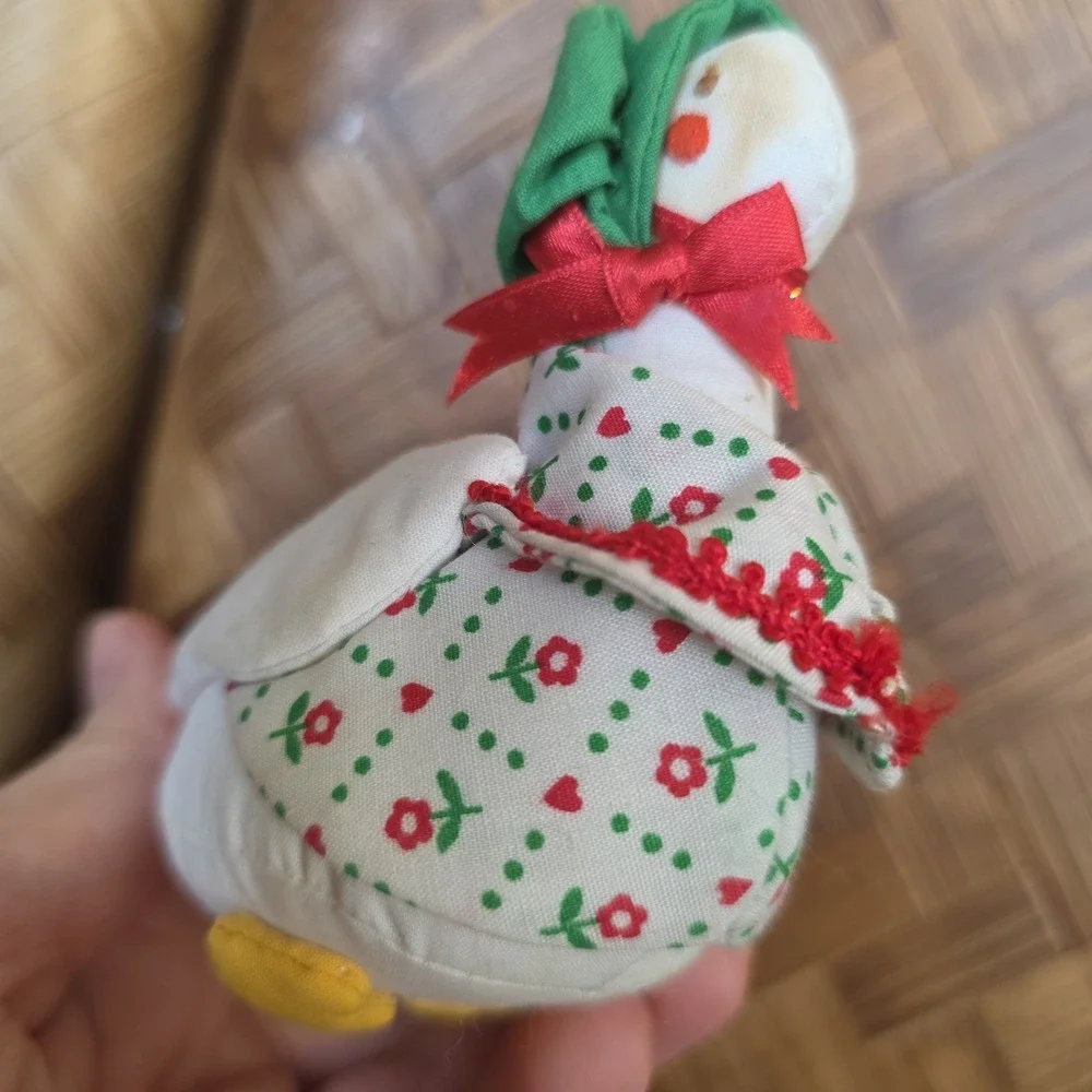 Mother Goose Christmas Ornament Stuffed Fabric‎ Vintage Cottagecore Grandmacore
